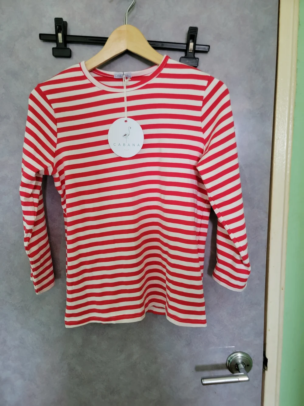 Kids Red & White Striped Long Sleeve Top